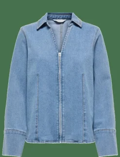 ONLFRIDA LS ZIP DNM SHIRT GUA - Jeansskjortor