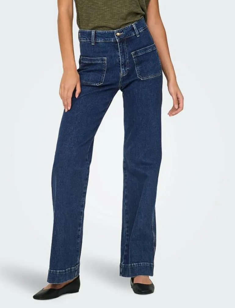 ONLJUICY HW WIDE POCKET DNM JEANS CRO - Vida byxor