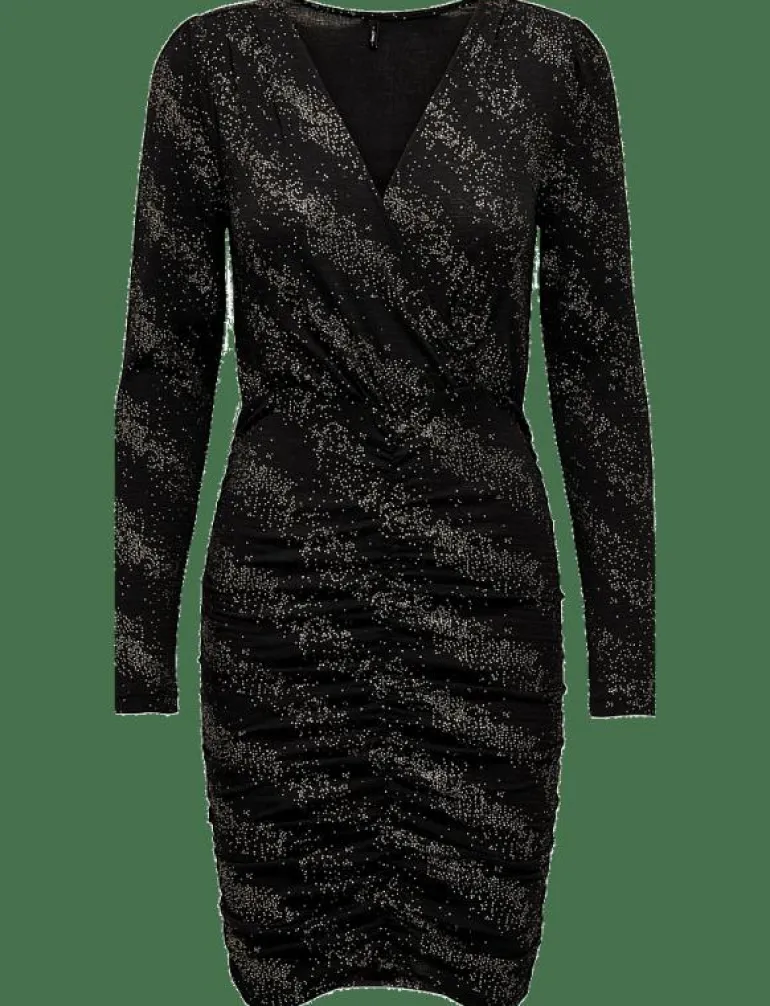 ONLNEW PELLA L/S WRAP FOIL DRESS JRS - Korta klänningar