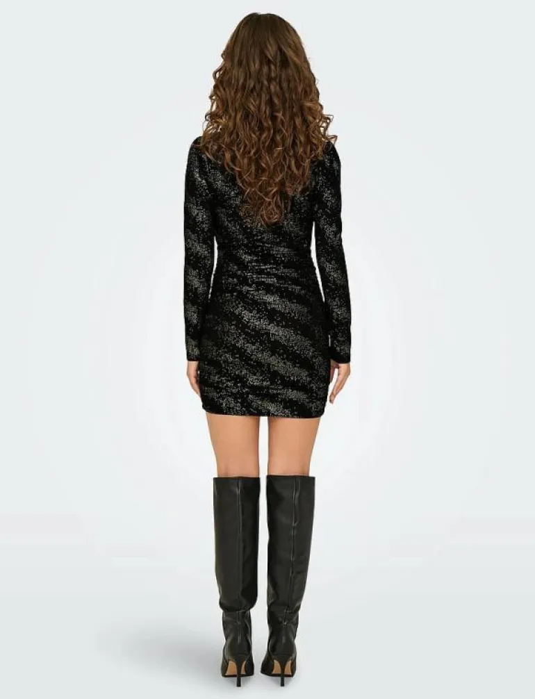 ONLNEW PELLA L/S WRAP FOIL DRESS JRS - Korta klänningar