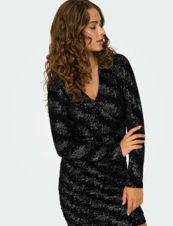 ONLNEW PELLA L/S WRAP FOIL DRESS JRS - Korta klänningar