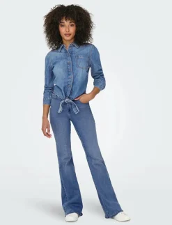 -ONLSEVIGNY LECEY LS KNOT DNM SHIRT AKM - Långärmade