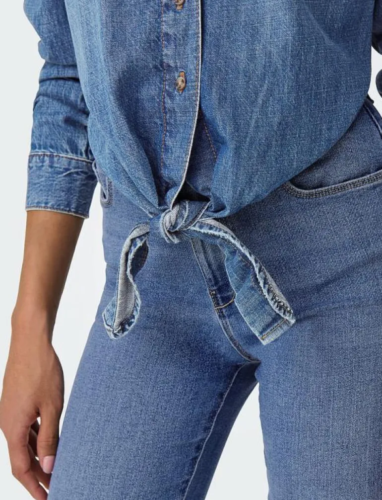 -ONLSEVIGNY LECEY LS KNOT DNM SHIRT AKM - Långärmade