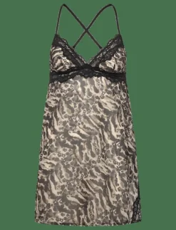 ORIGINS-PRINT DRESS - Nattlinnen