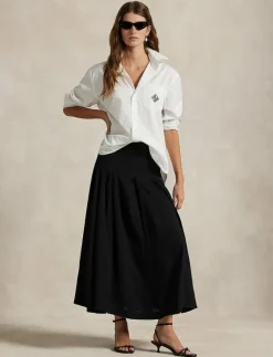 Oversize Fit Logo Cotton Shirt - Långärmade