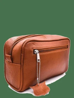 Parker Leather Saddle Brown Travel/Dopp Kit - (9"x5.5"x3") - Necessärer