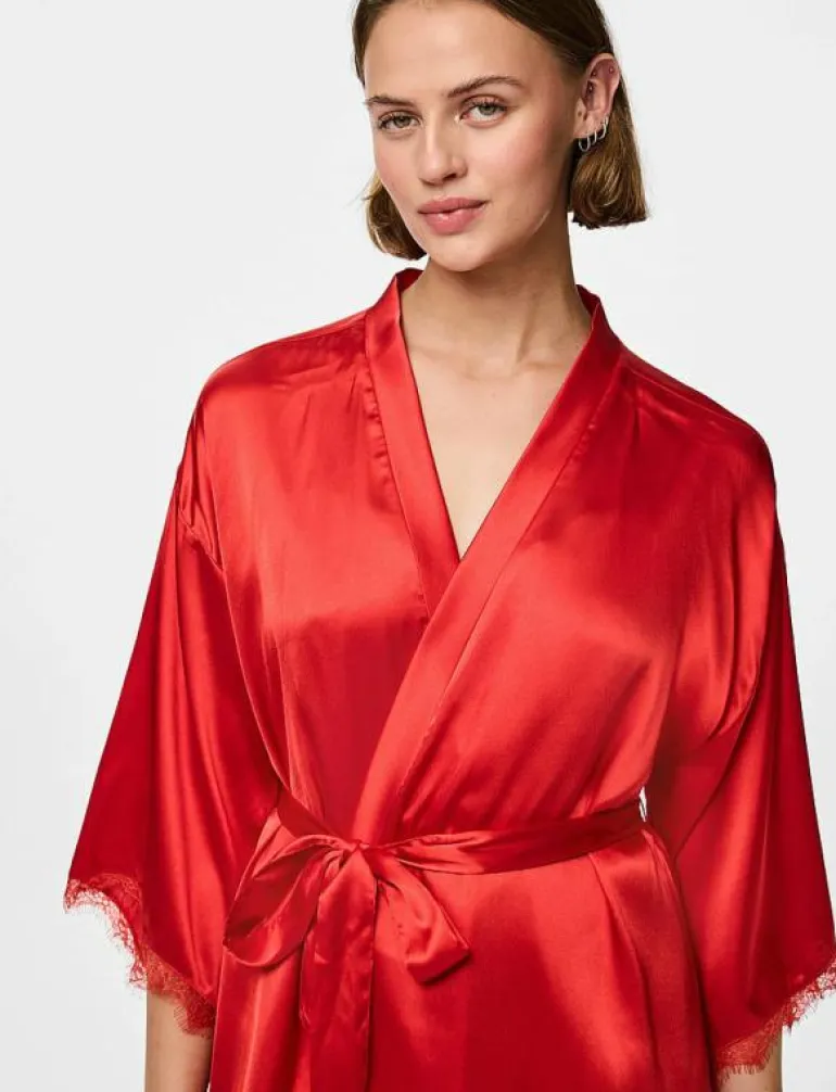 PCANOVI 3/4 SATIN NIGHT KIMONO - Kimonos