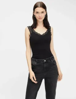 PCBARBERA LACE TOP JRS NOOS BC - Linnen