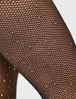 PCCLAIRE FISHNET GLITTER TIGHTS D2D - Strumpbyxor