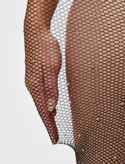 PCCLAIRE FISHNET GLITTER TIGHTS D2D - Strumpbyxor