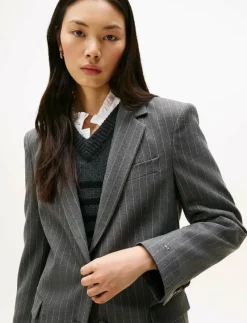 PINSTRIPE RELAXED BLAZER - Enkelknäppta kavajer
