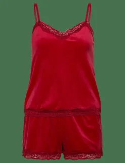 PJ CAMI VELOURS SCALLOP LACE - Pyjamas