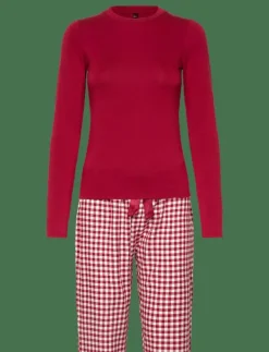 PJ SET LS TOP TWILL CHECK - Pyjamas