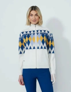 Placed Argyle Cardigan lined - Stickat