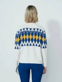 Placed Argyle Cardigan lined - Stickat