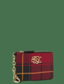 Plaid Nappa Leather Zip Card Case - Korthållare