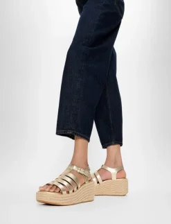 PLATFFORMS ESPADR. LEATHER FISHERMAN WEDGE SANDALS - Kilklackar