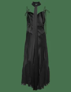 Poppy pleat detailed slip maxi dress - Midiklänningar