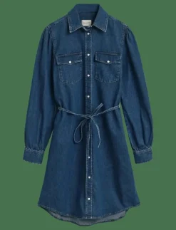 PUFF SLEEVE DENIM DRESS - Jeansklänningar