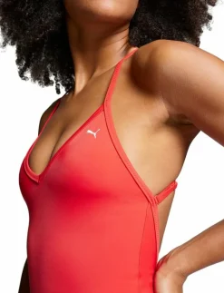 PUMA SWIM WOMEN VNECK PADDED SWIMSUIT 1P - Baddräkter