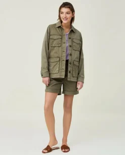 Raven Cotton Canvas Overshirt - Overshirts