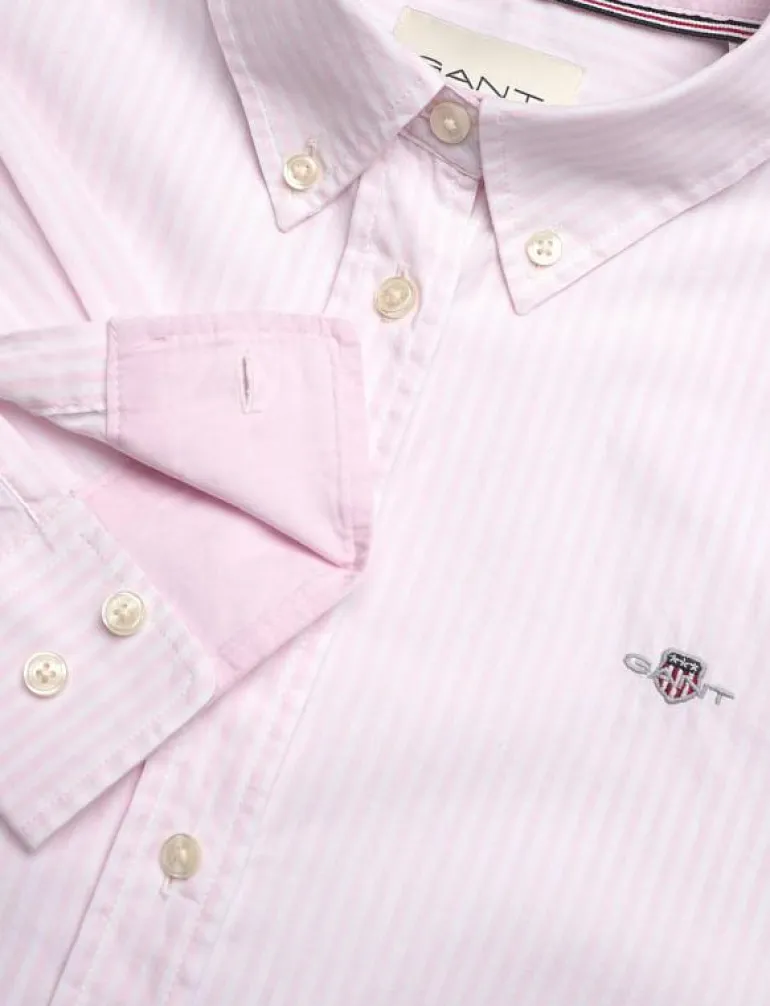 REG POPLIN BANKER STRIPED SHIRT - Långärmade