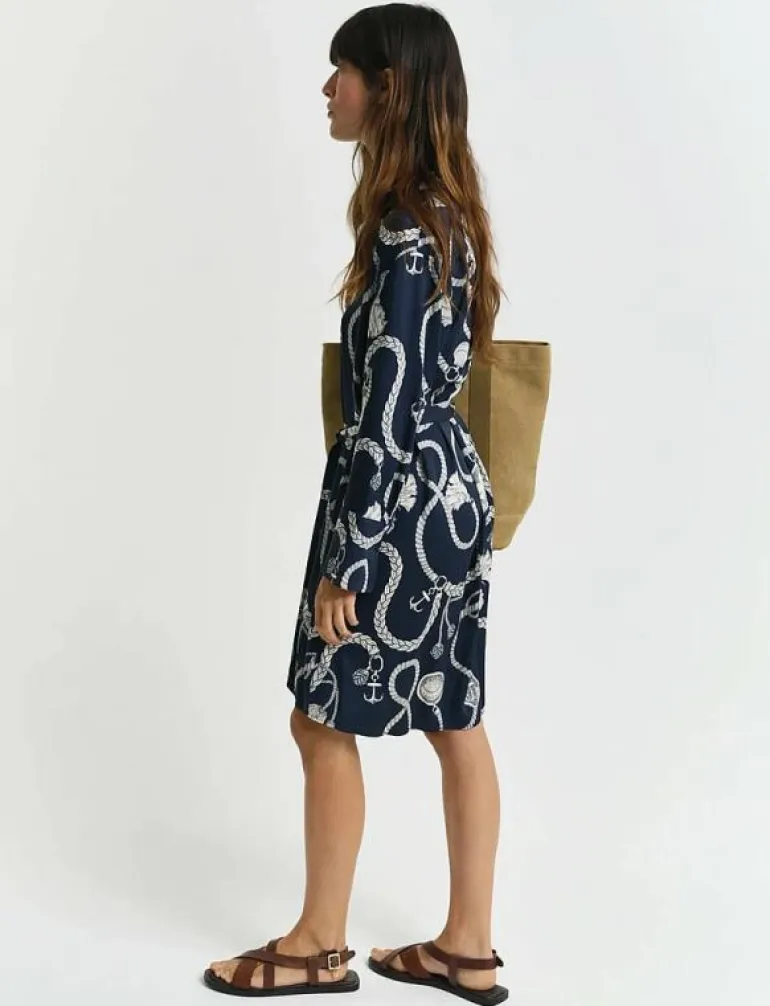 REL SAILING PRINT SHIRT DRESS - Skjortklänningar