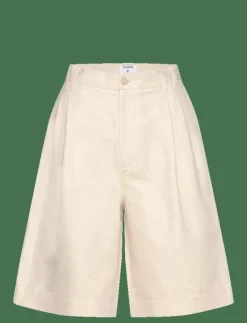 Relaxed Pleated Cotton Linen S - Bermudashorts