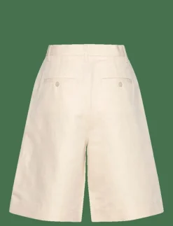 Relaxed Pleated Cotton Linen S - Bermudashorts