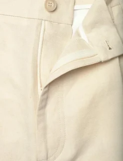 Relaxed Pleated Cotton Linen S - Bermudashorts