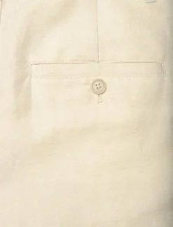 Relaxed Pleated Cotton Linen S - Bermudashorts