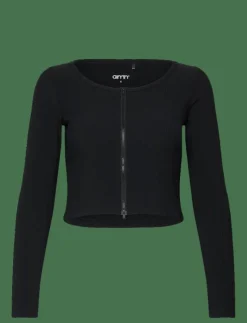 Ribbed Performance Zipped Cardigan - Crop tops