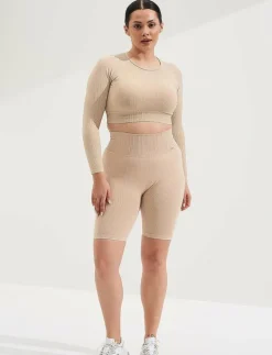 Ribbed Seamless Biker Shorts - Träningstights