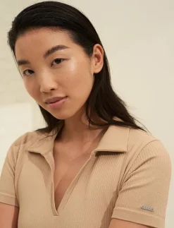 Ribbed Seamless Polo Dress - Korta klänningar