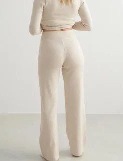 Ribbed Wool Wide Pants - Sweatpants