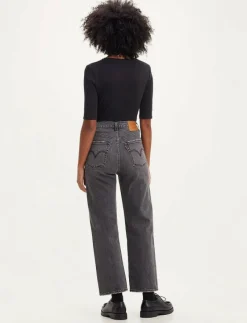 RIBCAGE STRAIGHT ANKLE BLACKS - Straight jeans