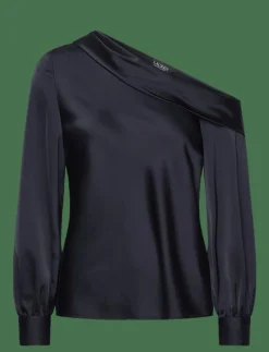 Satin Charmeuse One-Shoulder Blouse - Långärmade blusar