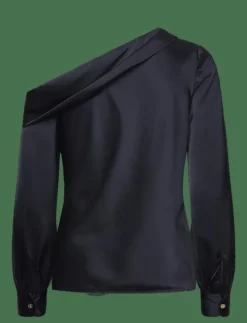 Satin Charmeuse One-Shoulder Blouse - Långärmade blusar