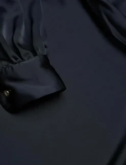 Satin Charmeuse One-Shoulder Blouse - Långärmade blusar