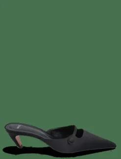 Satin kitten-heel shoes - Mules med klack