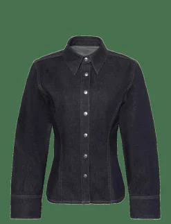 SEAMED SHIRT CLASSIC CK RINSE - Jeansskjortor