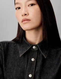 SEAMED SHIRT CLASSIC CK RINSE - Jeansskjortor