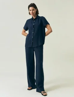 Short Sleeve Linen Shirt - Linneskjortor