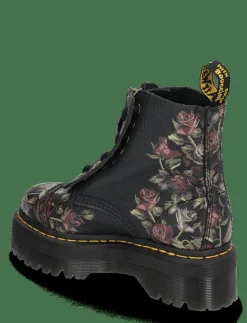 Sinclair Black Decayed Roses Classic Tumbled Nappa - Platta ankelboots