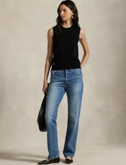 Sleeveless Crewneck Sweater - Stickade västar