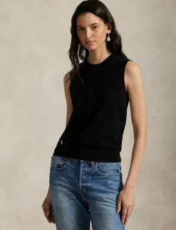 Sleeveless Crewneck Sweater - Stickade västar