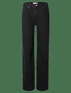 SLFALICE HW WIDE LONG BLACK JEANS NOOS - Vida byxor