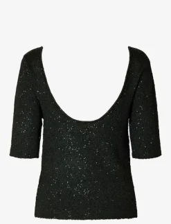 SLFJOSIE 2/4 SEQUIN KNIT O-NECK TOP - T-shirts