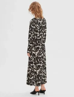 SLFJUSTINE LS AOP ANKLE WRAP DRESS B - Midiklänningar