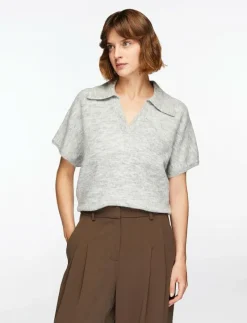 SLFLULU SS KNIT POLO - Stickat